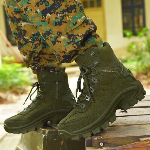 Stivali Uomo Escursionismo Militare Impermeabili Tattici Combattimento Moto Scarpe/ - Foto 12 di 32