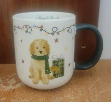 Winter Wonder Lane SANTA'S WORKSHOP Mug, 16 oz / 4 1/4", Dog, Merry & Bright EUC