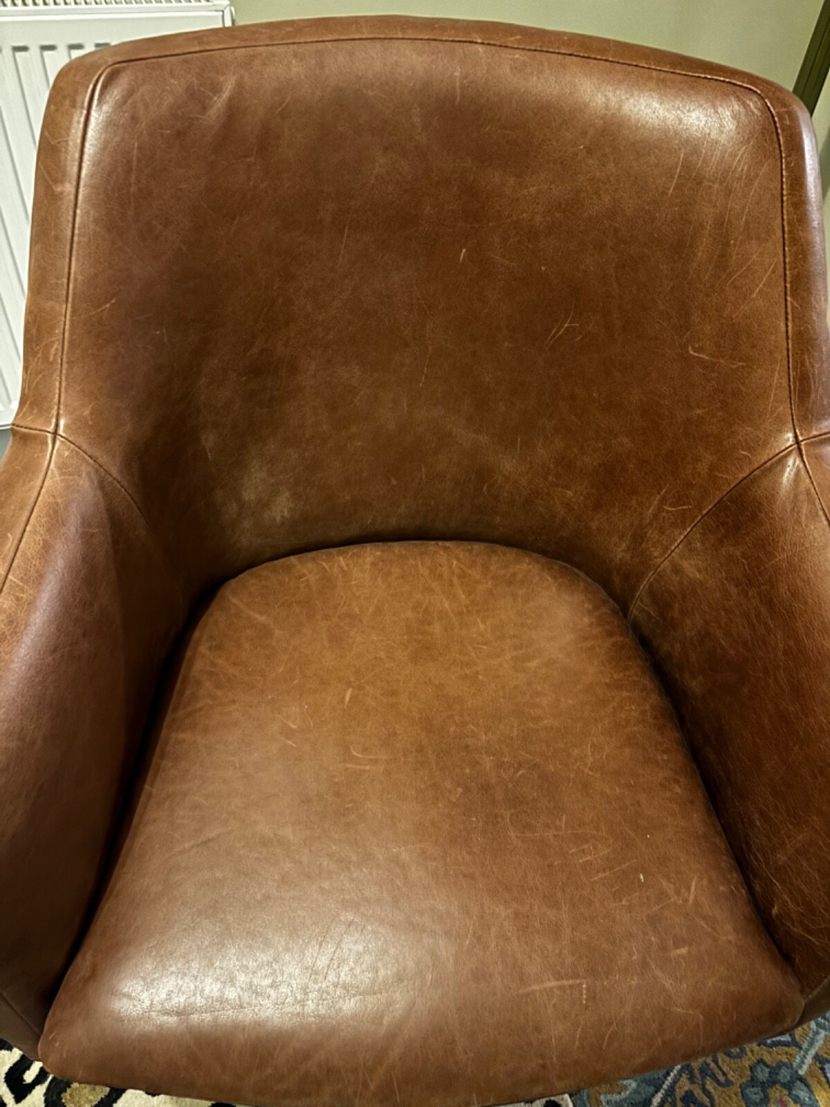West Elm leather desk chair used eBay