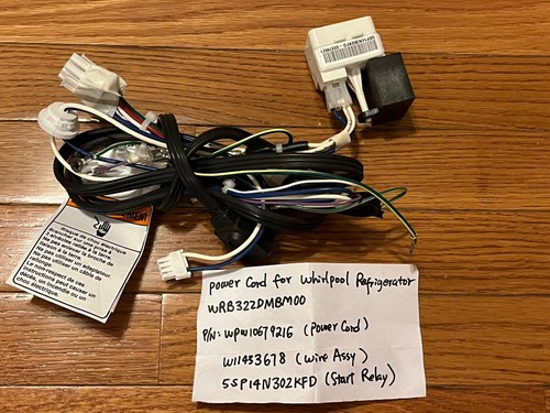 Power Cord W10234031, WPW10679216 w/ Harness for Whirlpool WRB322DMBM00 -HM
