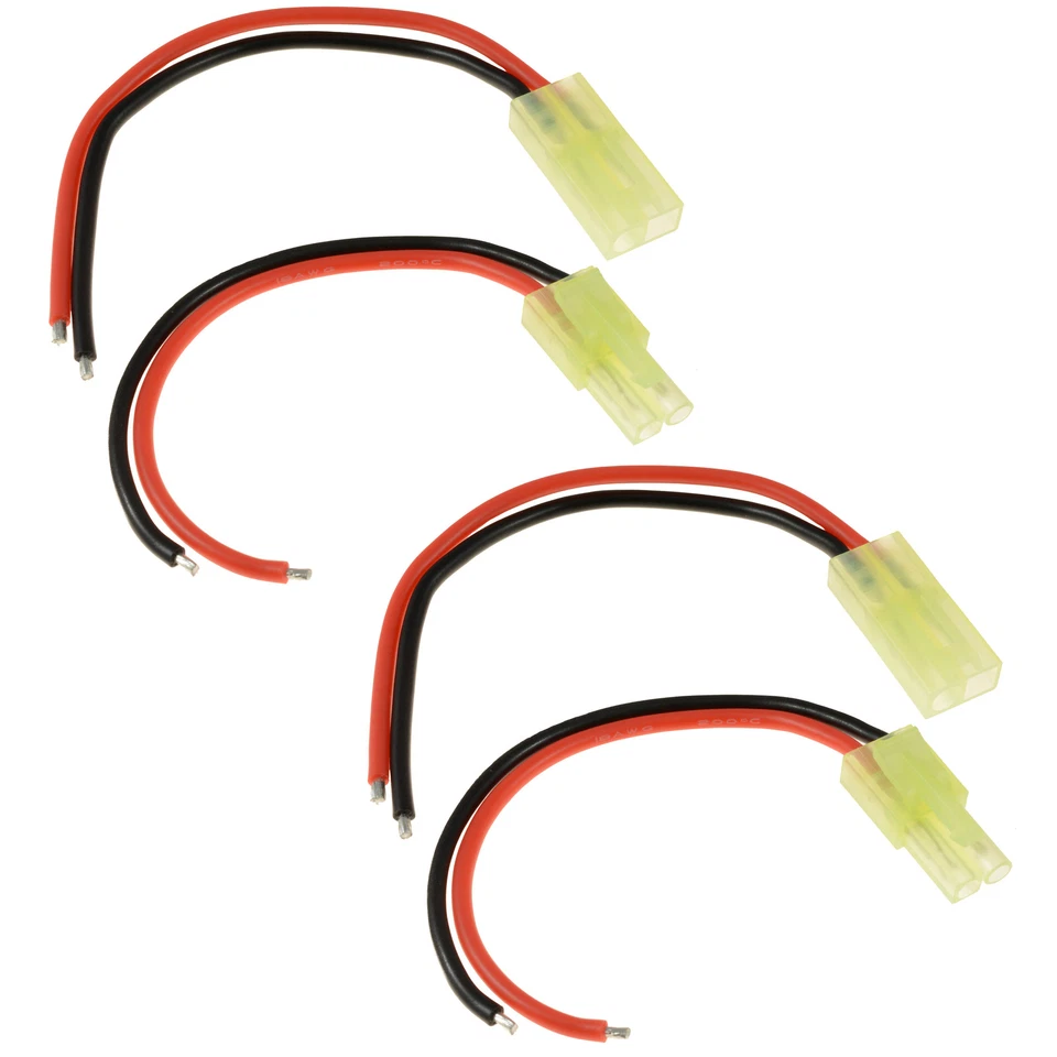 2 x RC Pairs Male + Female Tamiya Mini Battery Connector 18awg 10cm Wire