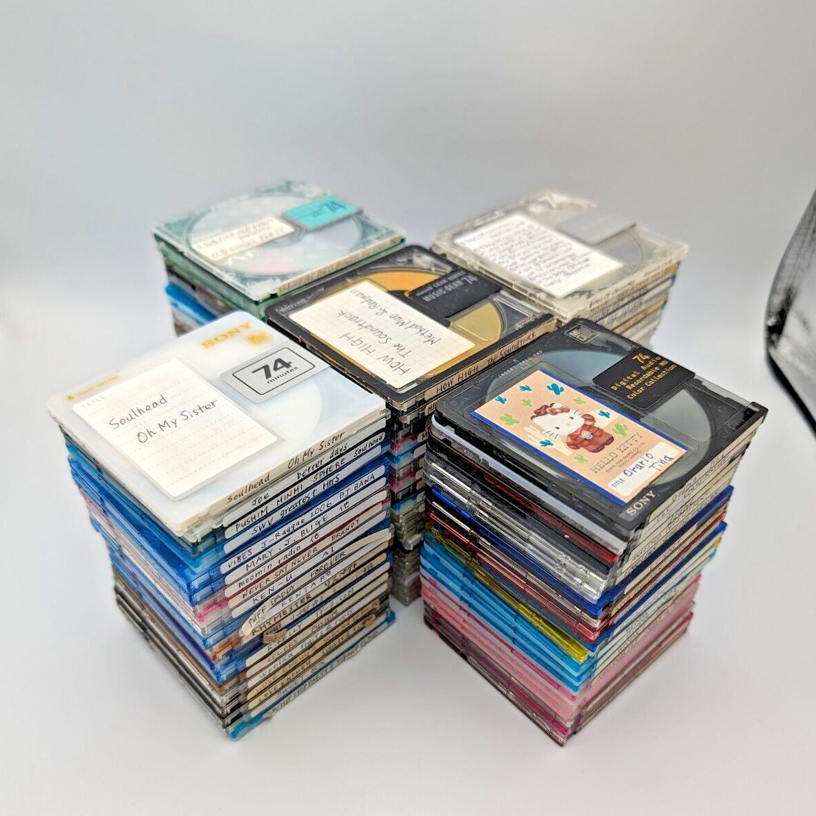 MD Mini Disc Recorded Lot of 50 / 100 Case Select Sony TDK