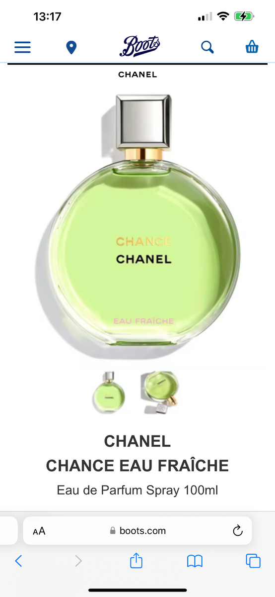 Chanel Fragrance Boots Chanel Chance 50ml Eau Fraîche Chanel