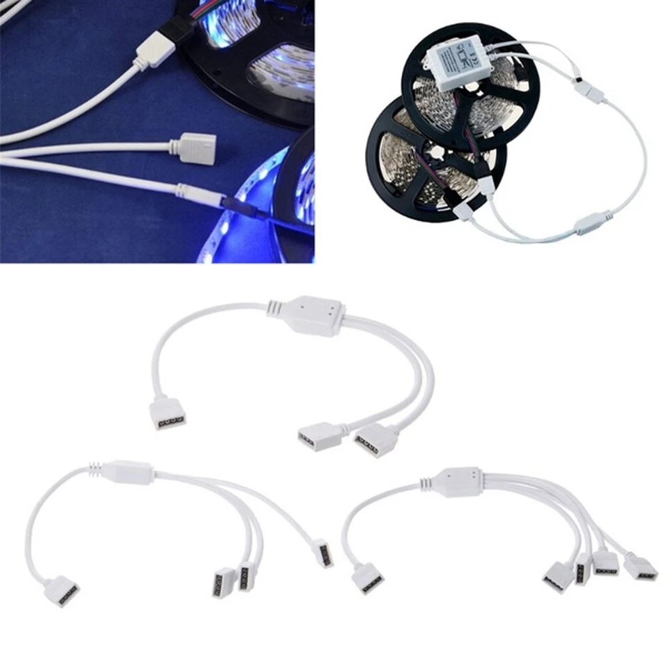4/5 PIN LED STRIP 1/2/3/4 WAY SPLITTER CABLE MALE ADAPTER 3528 5050 5630 RGB/W - Image 4 of 4