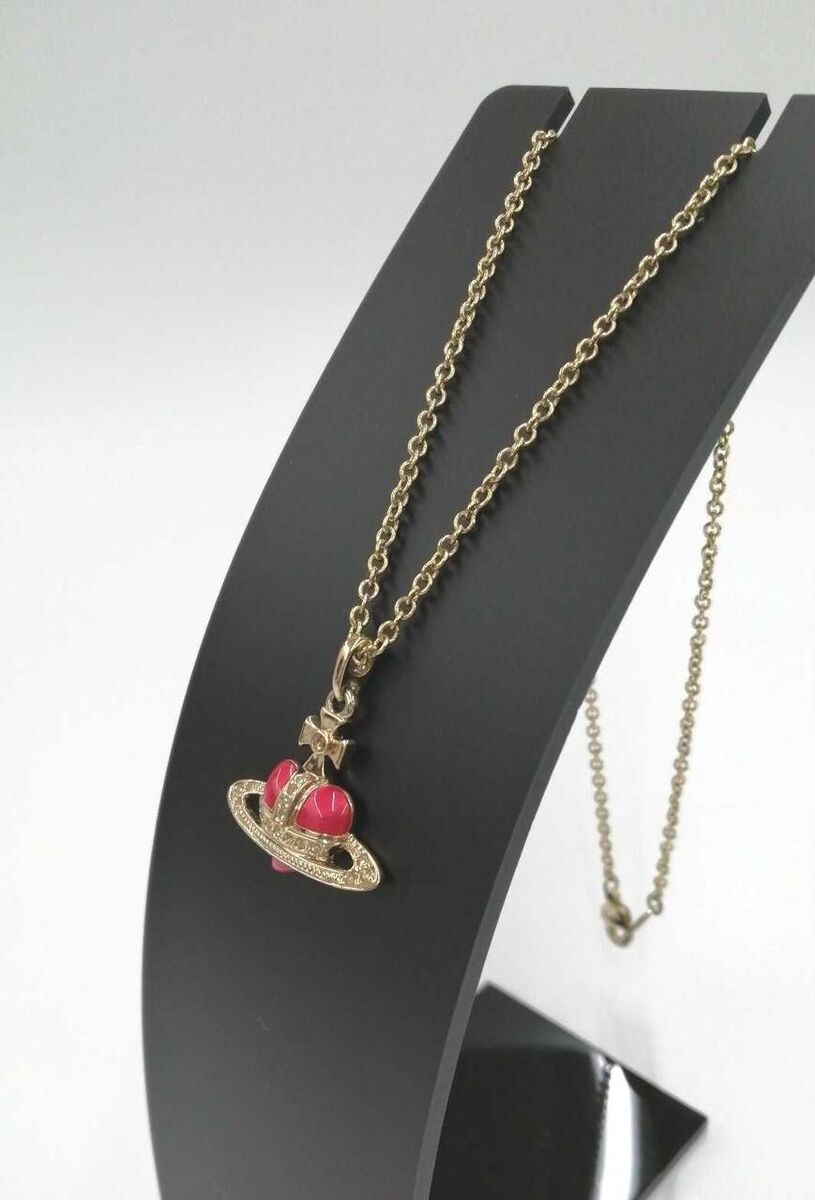 Vivienne Westwood DIAMANTE Heart Orb Necklace Red/Gold From Vivienne Westwood DIAMANTE Heart Orb Necklace Red/Gold From