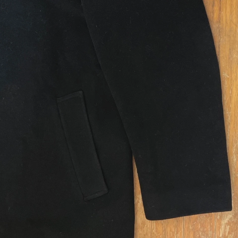 Abrigo negro Lauren Ralph Lauren para hombre chaquetón lana cachemir talla 42R (mediano) Foto 3 de 4