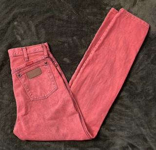 Jeans skinny Wrangler vintage anni 80 lavaggio acido rosso taglia 28 x 32
