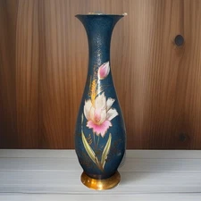 Vtg Vase w/Iris & Gold Rim-KPM-Germany Handarbeit -Royal Porzellan Bavaria-EUC