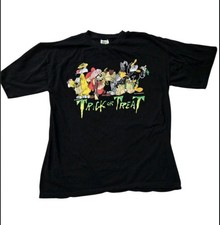 Vintage 1994 Looney Tunes Halloween "Trick or Treat" T-Shirt XL Black