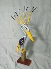 PVC Pelican 42”H  LSU Colors Sculpture 