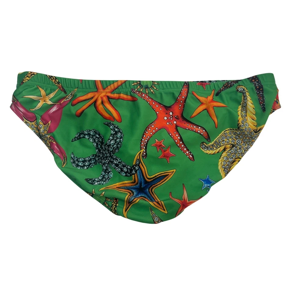 M2-25 VERSACE Tresor De La Mer Triangle Cut Speedo Swimsuit Green Size 6/34-36/M - Image 2 of 4