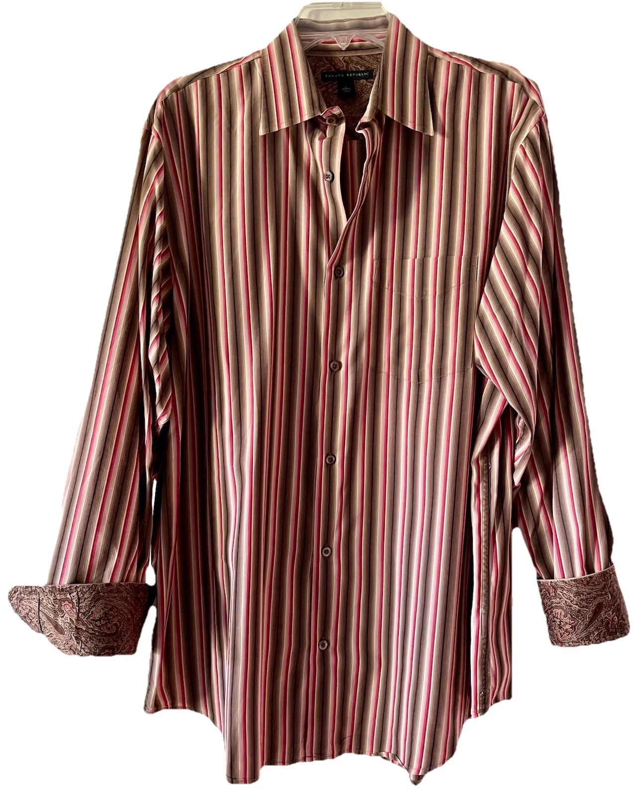 Banana Republic Men’s Size L Multicolored Long Sleeve Button Down Shirt