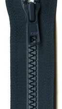 YKK Vislon Molded Plastic 1-Way Separating Jacket Zipper, 24", Navy-Made in USA