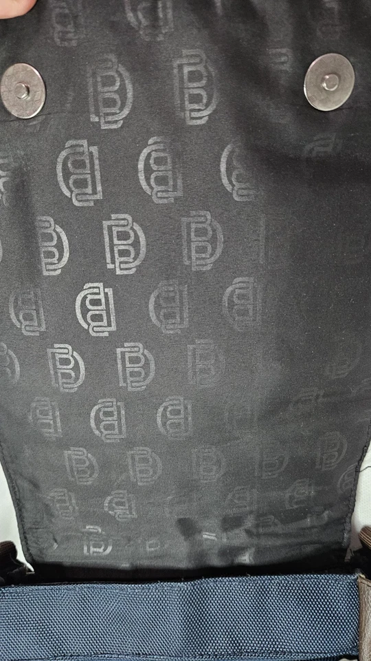 David Bitton Buffalo 邮差包 棕色/海军蓝 斜挎包 男女通用 Murse — 第 3/4 张图片