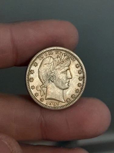 1909 Barber Quarter AU-UNC