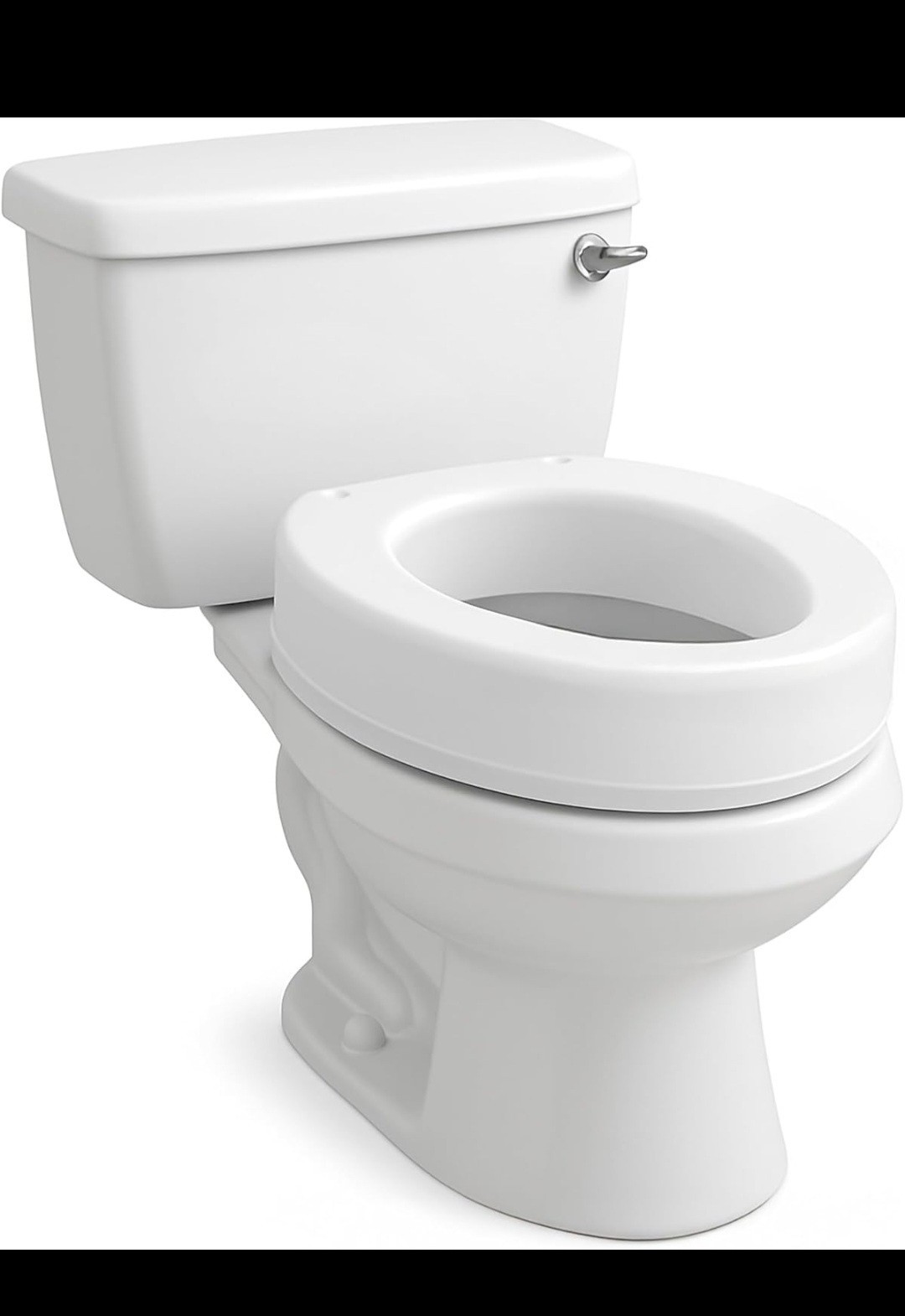 Riser, Round Raised  3.5 Inches To Toilet For Elderly Disabl