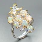 New Handmade Natural Opal Ring 925 Sterling Silver Size 9 /R467277