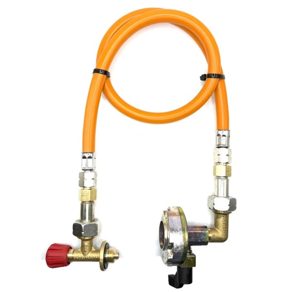 80Cm Orange Lpg-Gasschlauch 27Mm 90° Clip-Anschluss FüR Campingaz 901 904 907-image
