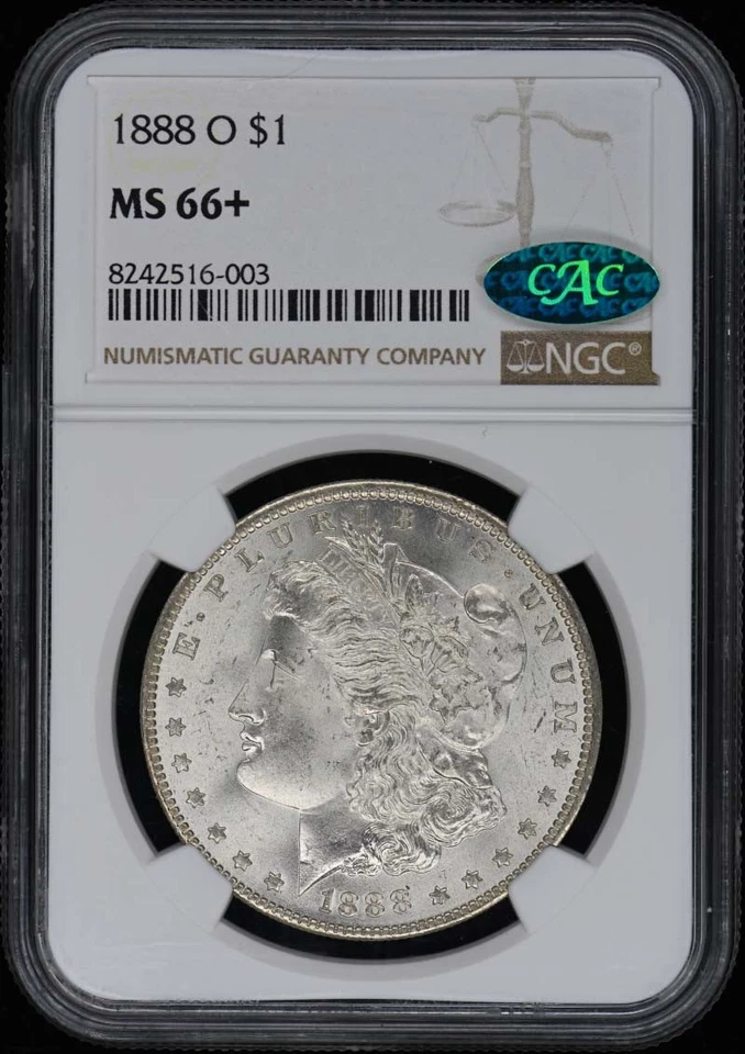 Dólar Morgan 1888-O S$1 NGC MS66+ (CAC)