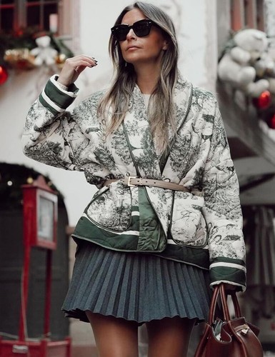 Yimoon Women's Cropped Puffer Quilted Jacket Vintage Floral Print Oversized Open - Picture 2 of 15