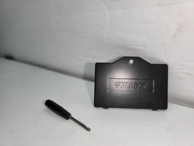 CLASSICGAMESOURCE NEW BLACK Game boy Advance SP Battery Cover W/logo + Screw & Screwdriver #J12