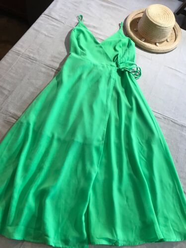 Re: Named neon green genuine wrap style dress, Siz