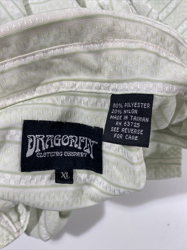 Dragonfly Shirt Men's Size: XL Short Sleeve Button Down Green Geometric - Picture 8 of 9