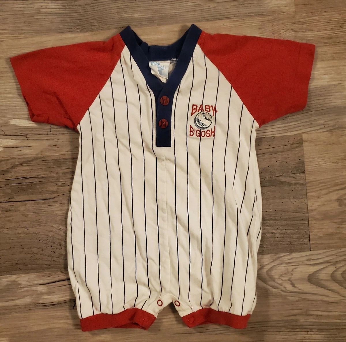 Boy Toddler Vintage Baby Bgosh Baseball of Fame Snap Outfit 24 Months |