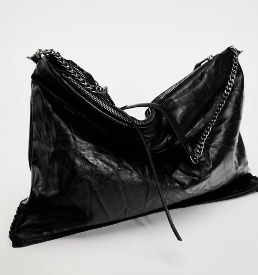 Bolso de Mano Zara Rocker en Negro Nuevo sin Etiquetas Foto 2 de 4