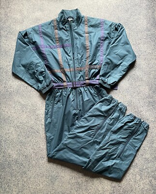 Vintage adidas jumpsuit overalls 70s 80s Womens Size L D42 West Germany  Nylon