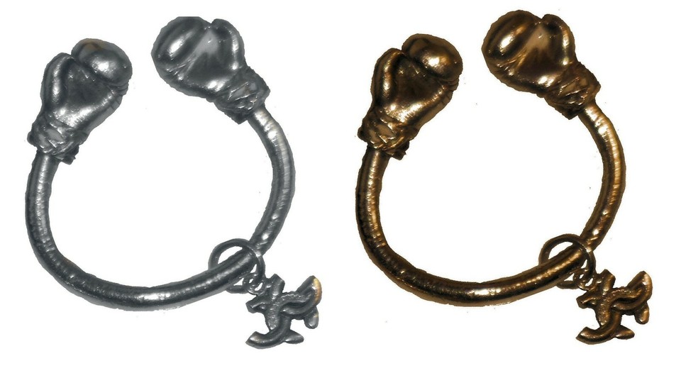 NEW Boxing Glove Key Ring-Sterling Silver-Stay in the game (life) never ...