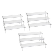 3-Tier Acrylic Rack Perfume Doll Model Car Ladder Display Stand Risers Shelf