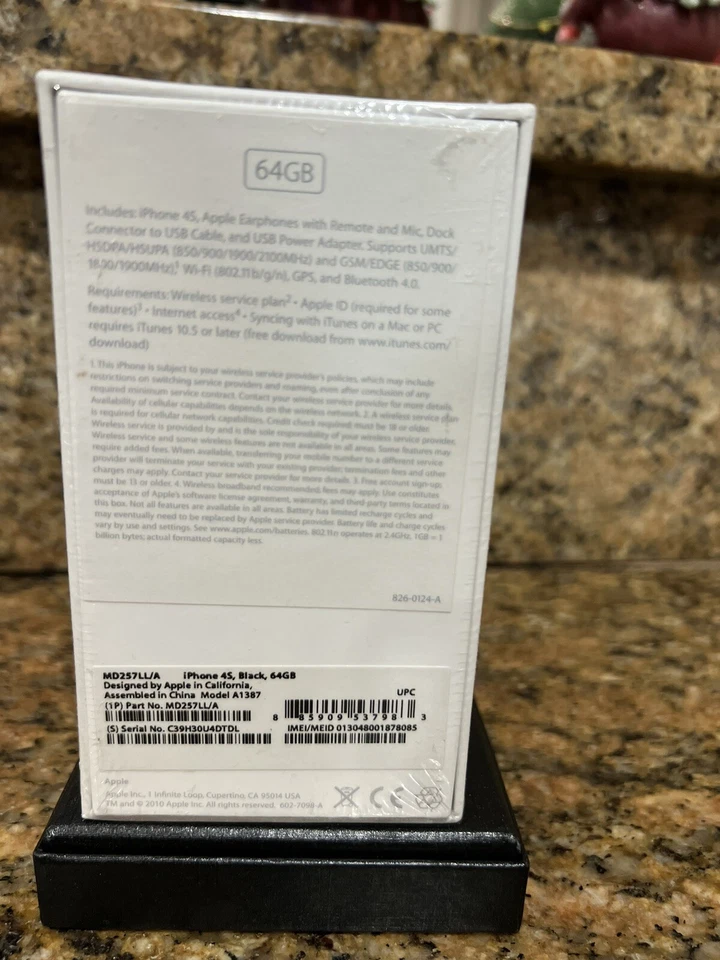 Apple iPhone 4s - 64GB -Black (Unlocked) A1387, ORIGINAL APPLE IPHONE,SEALED. - Image 3 of 4