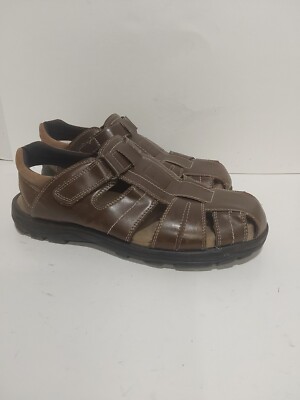 THOM McAN BROWN FAUX LEATHER FISHERMANS CASUAL COMFORT MENS 13M SANDALS