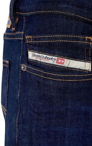 Diesel D Luster Slim Fit Mid Waist Washable Cotton Denim Mens Jeans In Navy - Picture 5 of 6