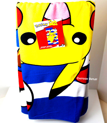 Nintendo Pokemon Towel Pikachu Pokeball Large 54''×27''  Beach Bath New Pool Party