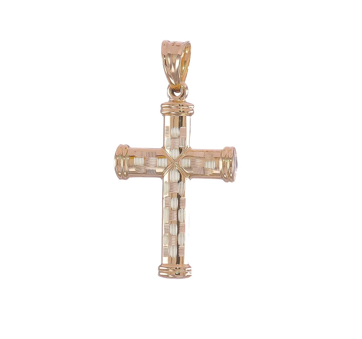 14k Hollow Diamond-cut Cross Pendant K6399 | eBay