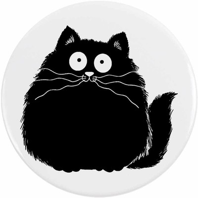 Button Pin Anstecker ''Fette Katze'' (BB021219)