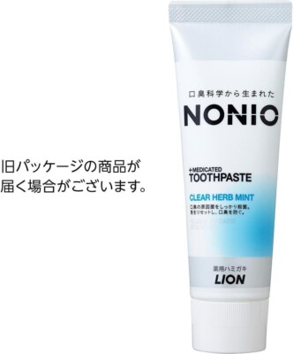 Set 3 Packs Lion Nonio Toothpaste Clear Herb Mint 130g Made In