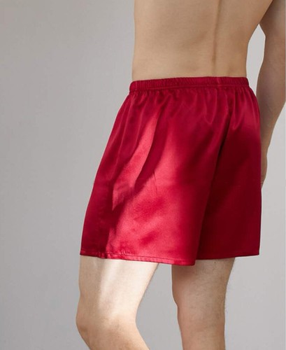 Men's 19MM 100% Silk Boxer Shorts Silk Nightwear Sleepwear Pajamas - Picture 3 of 18