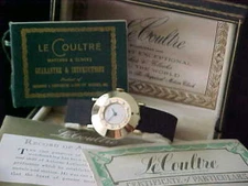Vintage Lecoultre Diamond Bezel Beau Brummel Watch 14KT Solid Gold Box & Papers