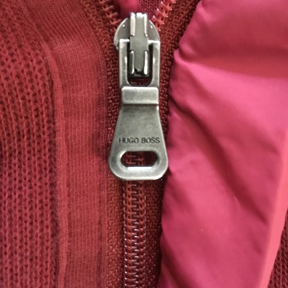 Suéter Pullover Clásico HUGO BOSS Rojo 1/4 Cremallera Para Hombre XL Foto 4 de 4