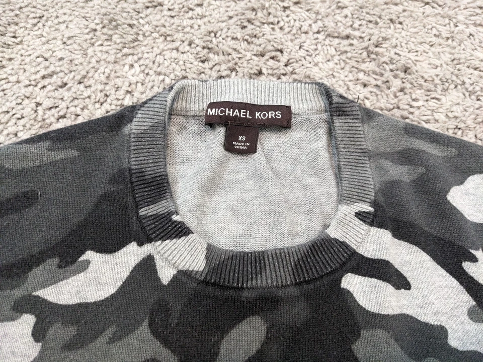 Michael Kors毛衣女式 XS 灰色迷彩运动衫套衫针织 — 第 4/4 张图片