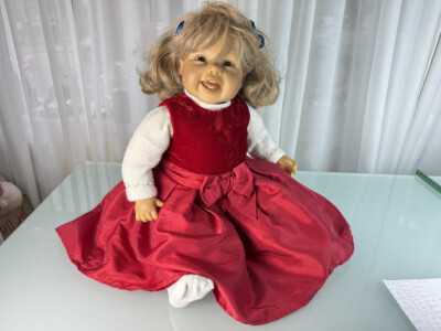 Künstlerpuppe Sammler Brigitte Leman Vinyl Puppe 70 cm. Top Zustand