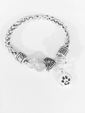 Paw Print Charm Bracelet Animal Dog Cat Lover Gift Veterinarian Jewelry