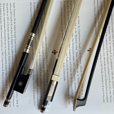 Carbon Fiber Violin Bow Ebony Frog 4/4-Round Stick Horse Hair  one piece  