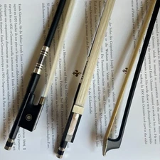 Carbon Fiber Violin Bow Ebony Frog 4/4-Round Stick Horse Hair（one piece）