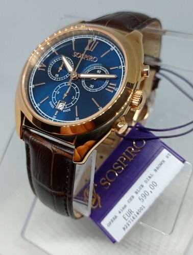 OROLOGIO UOMO CHRONO,SOSPIRO MOD.OPERA,SWISS MADE,41 mm,VETRO  ZAFFIRO,COFANETTO | eBay