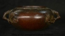 6.6 "  Xuande Marked Old Chinese Bronze Flower Branch incense burner censer