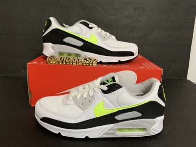 New Nike Air Max 90 Black Hot Lime CZ1846-100 Mens 7 Box No Lid